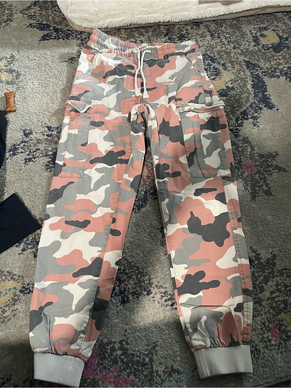 Streetwear Society Pink, Gray & Cream Camo Cargo Pants
